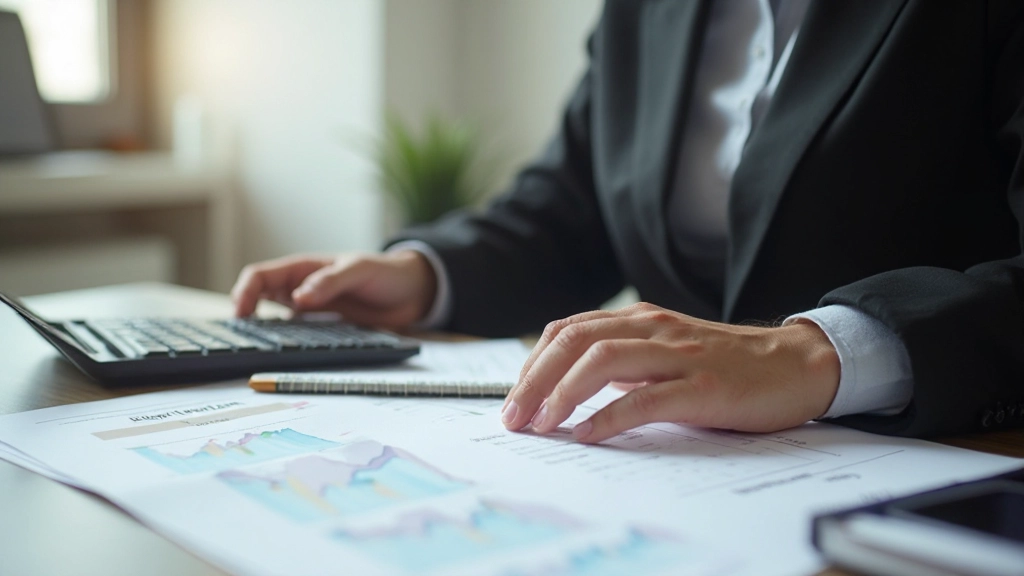 Профессиональное рабочее место с финансовыми документами и калькулятором