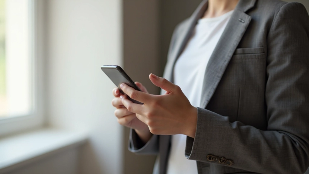 Профессиональное фото человека с мобильным приложением для отслеживания расходов на экране